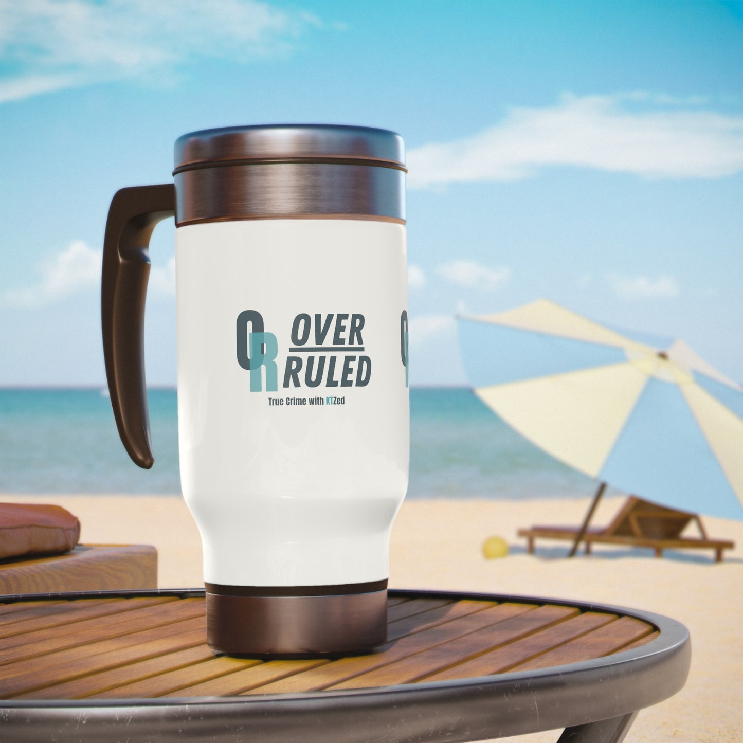 Overruled Stainless Steel Travel Mug with Handle, 14oz