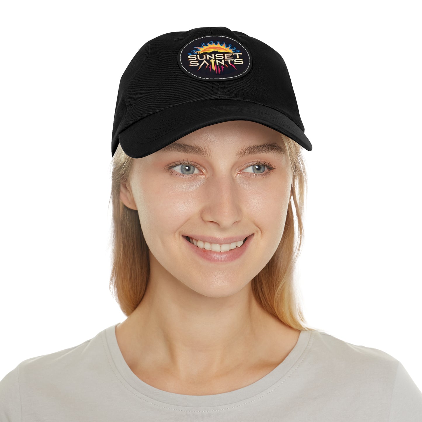 Sunset Saints Hat with Leather Patch (Round)