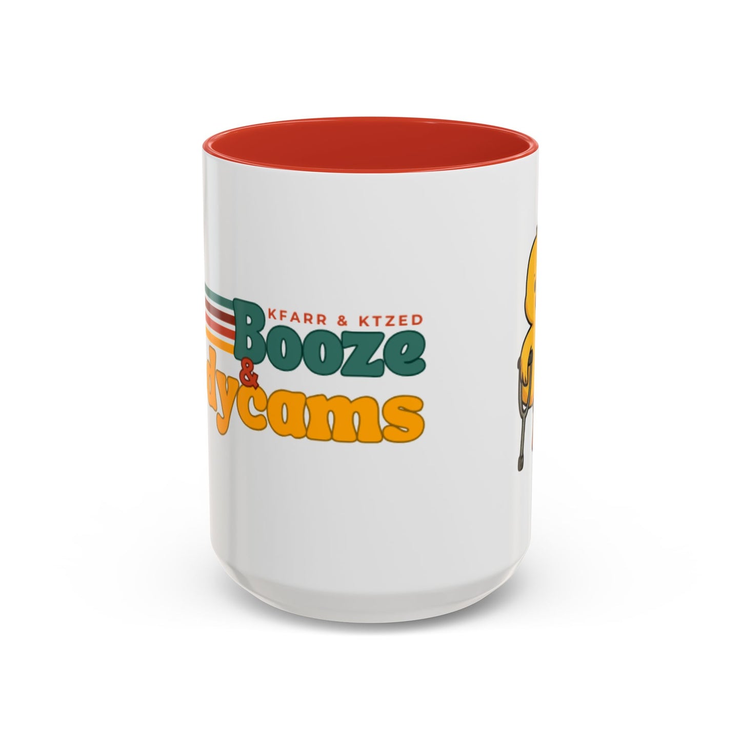 Accent Coffee Mug — Retro "Booze & Bodycams" Duck Design (15 oz)